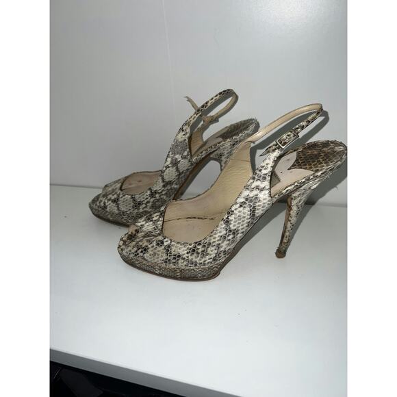 Jimmy Choo Animal Print Leather Slingback Pumps - Size 38 - Picture 6 of 6